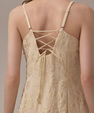 GRACE CONTINENTAL リーフジャガードキャミワンピース ベージュ