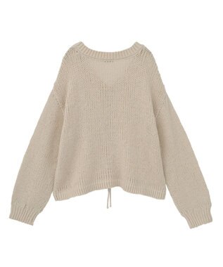 earth music&ecology フロントシャーリングニットプルオーバー アイボリー