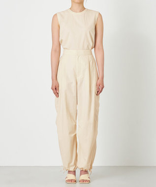 NAVE 【ReNAVE・洗える/撥水加工/接触冷感/UVケア/セットアップ】ナイロンタスラン ノースリブラウス アイボリー系