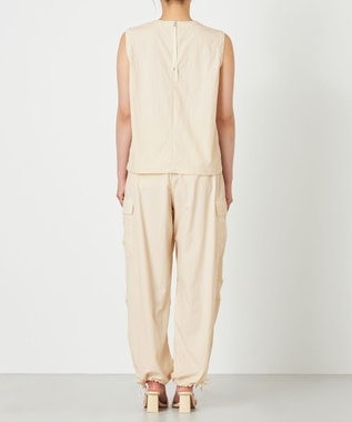 NAVE 【ReNAVE・洗える/撥水加工/接触冷感/UVケア/セットアップ】ナイロンタスラン ノースリブラウス アイボリー系