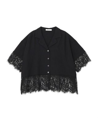 AMERICAN HOLIC レース切り替え半袖シャツ Black