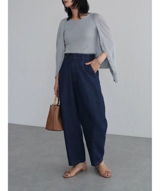 Green Parks デザイン切替カーブパンツ Indigo