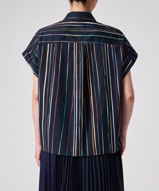 Paul Smith Signature Pinstripe 半袖シャツ ネイビー