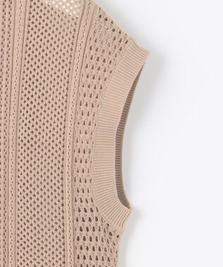 自由区 【洗える・XSサイズあり】シアーコイル ニット キャメル系