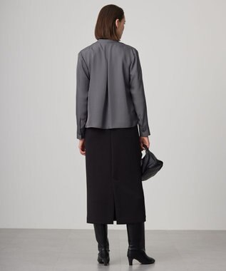 ICB 【洗える・WEB限定カラーあり】コンパクトダブルフェイス スカート ブラック系