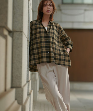 roku コットンチェックシャツ　ベージュ 6(ROKU) ロク 25SS コットンチェックシャツ ベージュ : unstitch