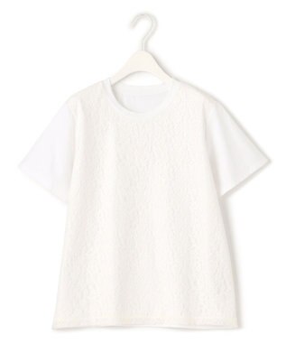 ICB 【洗える】レースコンビジャージー プルオーバー オフホワイト系