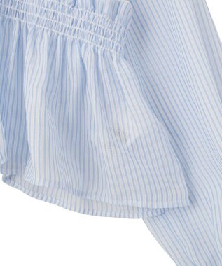 earth music&ecology シャーリングストライプシャツ Stripe Sax