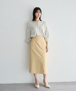 YECCA VECCA 2wayボリューム袖花柄ブラウス Off White