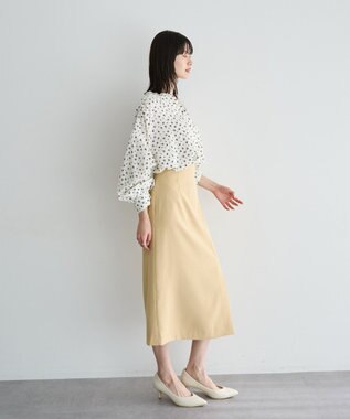 YECCA VECCA 2wayボリューム袖花柄ブラウス Off White