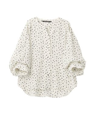 YECCA VECCA 2wayボリューム袖花柄ブラウス Off White