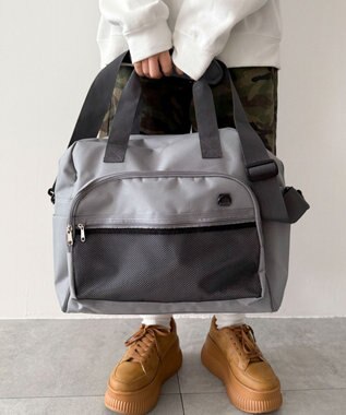 WEGO 【ユニセックス着用ITEM】2way拡張ボストンバッグ グレー