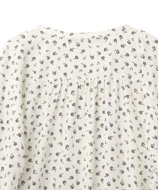 YECCA VECCA 2wayボリューム袖花柄ブラウス Off White