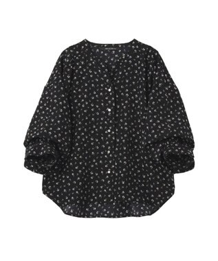 YECCA VECCA 2wayボリューム袖花柄ブラウス Black