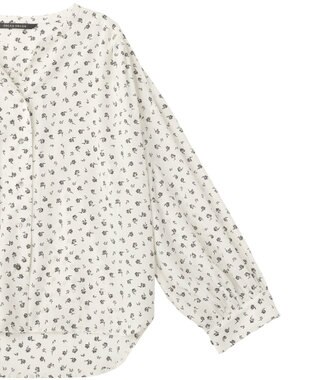YECCA VECCA 2wayボリューム袖花柄ブラウス Off White
