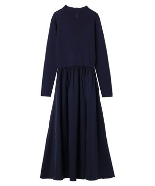 Green Parks AnriettMusee  リブニットドッキングワンピース Navy