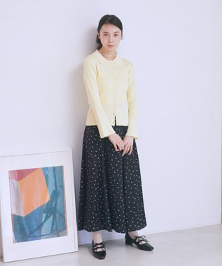 earth music&ecology レギュラーカラーニットカーディガン Yellow