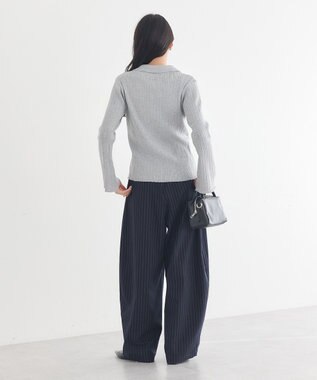 earth music&ecology レギュラーカラーニットカーディガン Gray