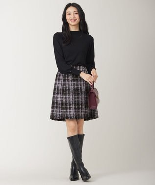 ANY SIS 【洗える】カシミヤブレンドパフ袖 ニット ブラック