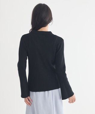 earth music&ecology レギュラーカラーニットカーディガン Black