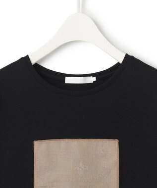 ICB 【日本製・接触冷感・UVケア・洗える】ペイズリーレノクロス TEE ブラック系