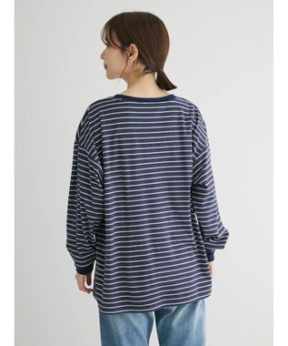 Green Parks マシュマロタッチボーダープルオーバー Navy