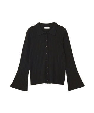 earth music&ecology レギュラーカラーニットカーディガン Black