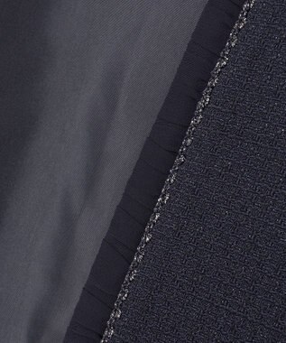 ANY SIS S リップルボーダーストレッチ ノーカラージャケット ネイビー