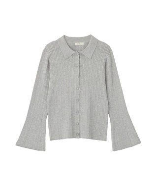 earth music&ecology レギュラーカラーニットカーディガン Gray