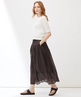 23区 【Indian Factory】コットンボイル スカート ブラウン系