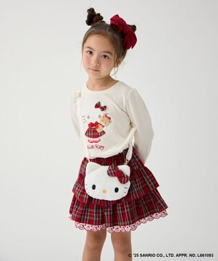 ANY KIDS 【ハローキティ×ANY KIDS】アップリケ 長袖Tシャツ オフホワイト