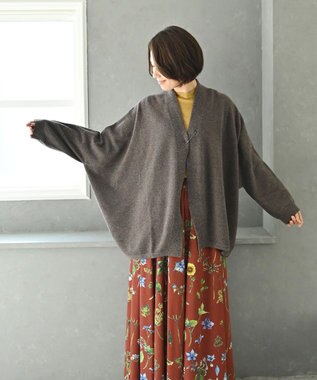 muuc 〈希少な素材〉〈高級15.5マイクロン長極細メリノウール100%〉〈ユニセックス〉ウルグアイウールのジャケットカーディガン ブラウン