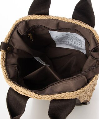 LA BAGAGERIE 【maison vert】【ペーパー素材使用】2WAYかごバッグ チョコ×ベージュ