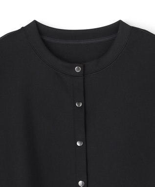 UNFILO L BEAUTY FORM JERSEY light スナップカーディガン ブラック