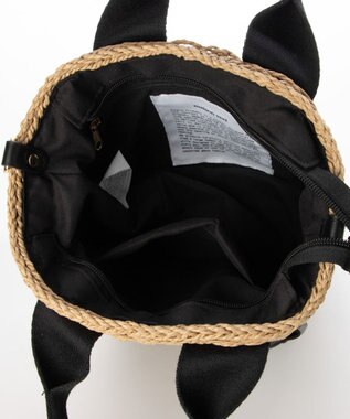 LA BAGAGERIE 【maison vert】【ペーパー素材使用】2WAYかごバッグ ブラック×ベージュ