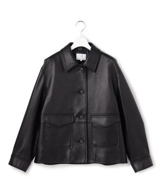 23区 L 【GOLD LABEL】ラムレザー アウトポケット ブルゾン ブラック系