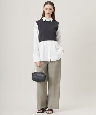 ICB L Vi/Ly/Liツイル ワイドストレートパンツ カーキ系