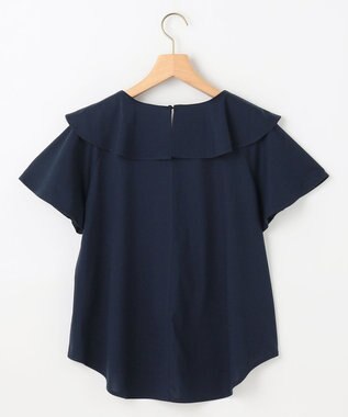 組曲 L ブラウスライクラッフル カットソー ネイビー系