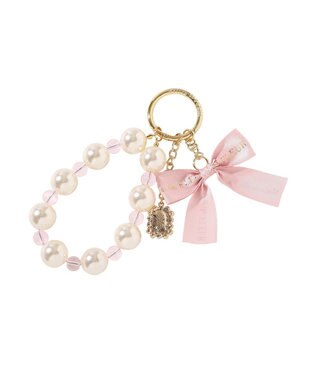 Maison de FLEUR ロゴリボンビッグパールビジューチャーム Light Pink