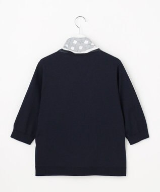 J.PRESS LADIES S 【2WAY・シーンレスに活躍】SCARF KNIT Vネック ニット ネイビー×ネイビースカーフ系