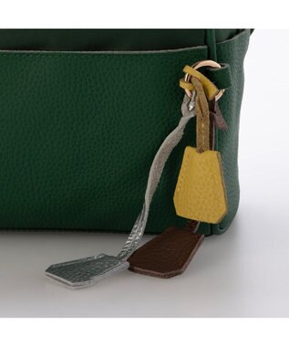 UNBILLION ペルケ perche / 牛革×ナイロンチェンジベルトキーチャームショルダー グリーン