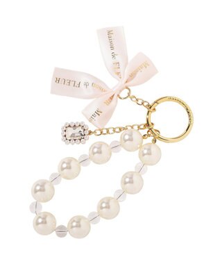 Maison de FLEUR ロゴリボンビッグパールビジューチャーム Ivory