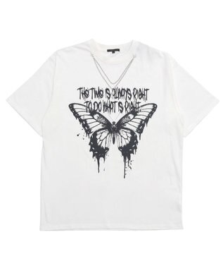 WEGO アクセ付きハードグラフィックT（SS） ホワイト