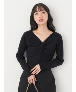 earth music&ecology ツイストリブラメニットプルオーバー Black