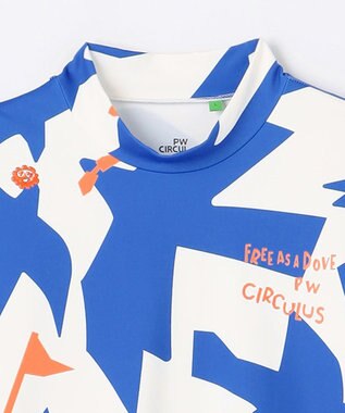 PW CIRCULUS 【MEN】ＤＯＶＥ柄モックネック ゴルフ スカイブルー系5