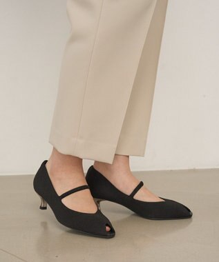 steppi 【洗える/撥水】オープントゥ パンプス ブラック