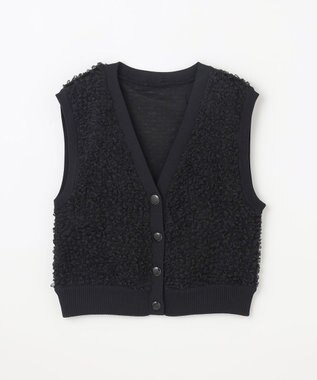 GRACE CONTINENTAL チュールフリルニットベスト ブラック