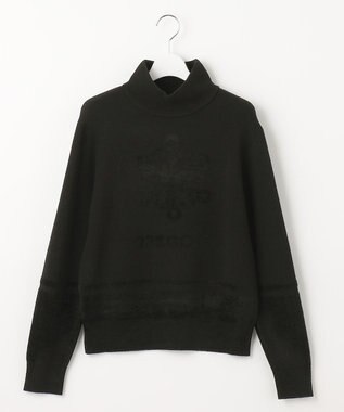 23区GOLF 人気ニットアイテムが今季も登場【WOMEN】【洗える】スノーモチーフ モックネックニット ブラック系