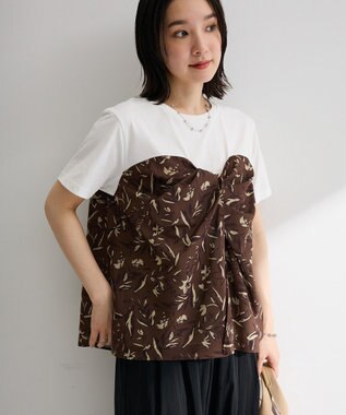 Green Parks スカーフドッキングプルオーバー Brown