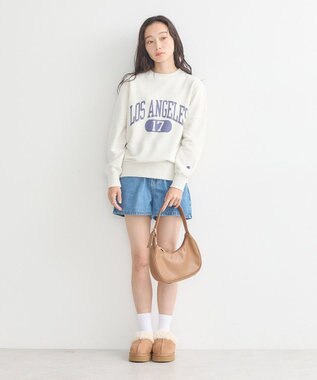 earth music&ecology チャンピオン　ｅｍａｅプリント裏毛プルオーバー Oatmeal